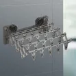Wall-Mounted Clothes Drying Rack with 20 Clips | Foldable - 1
