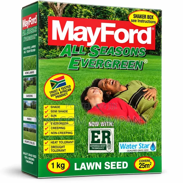 MayFord All Seasons Evergreen Lawn Seed 1kg - 1