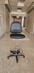 Armless Leather Adjustable Counter Chair - 1