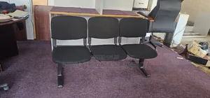 Used 3 Seater Fabric Waiting Chair for Office