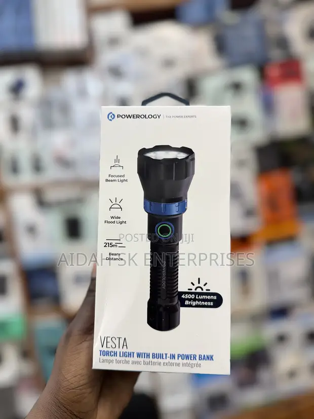 Powerology Vesta Torch Light with Power Bank - 1