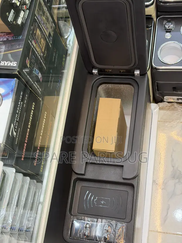 Portable Car Armrest Refrigerator & Console with Wireless Charging - 1