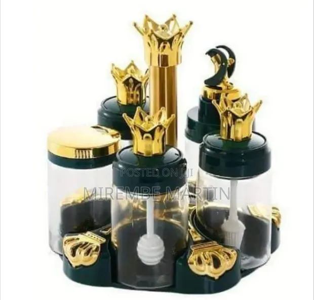 Royal Crown Rotating Spice Jar and Condiment Set - 1