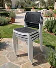 Rattan White Frame Plastic Chairs (Set of 4) - 2