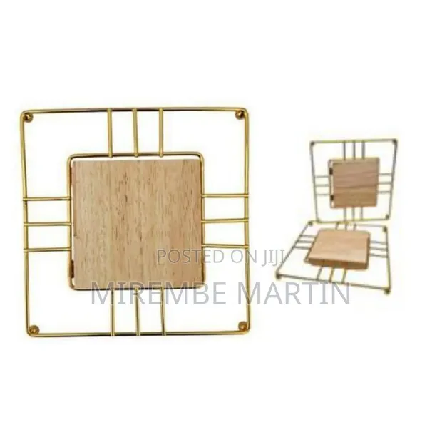 Modern Metal and Wood Trivets / Coasters (Set of 2) - 1