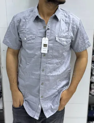 Short Sleeve T-Shirts with Buttoned Collar