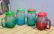 Glass Mason Jar Mugs with Lids & Straws - 4