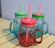 Glass Mason Jar Mugs with Lids & Straws - 5