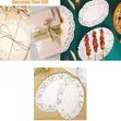 100 Pcs White Lace Paper Doilies (Oval) | Disposable - 2