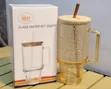Glass Tumbler Set with Bamboo Lid & Straw - 2