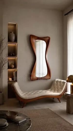Wall Mirror with Organic Wood Frame