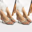 Crystal Thong Kitten Heel Shoes - 2