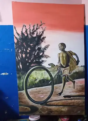 Acrylics on Canvas: African Child Gaming