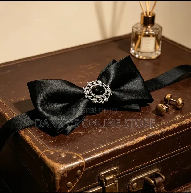 Black Onyx Bow Tie - Men's Wedding/Business - 1
