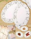 100 Pcs White Lace Paper Doilies (Oval) - 2