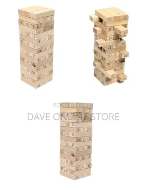 54-Piece Big Size Wooden Jenga Tower Toy