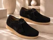Clarks Originals Wallabee Shoes - Black & Orange - 2