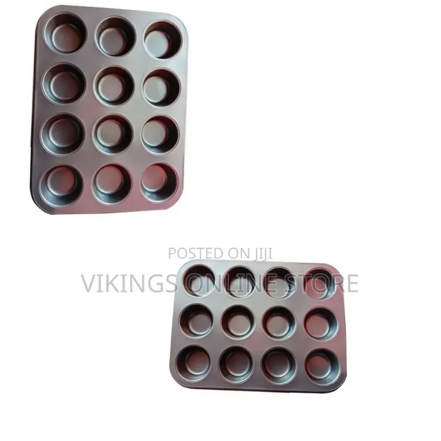 12-Hole Non-Stick Cupcake & Muffin Baking Tray - 1