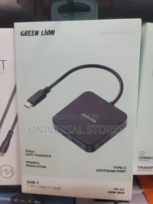 Green Lion GHB-7 7-in-1 USB-C Hub - Black
