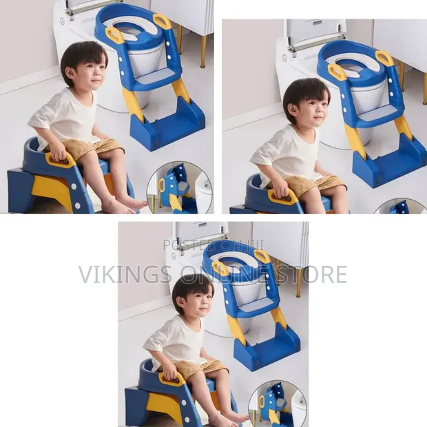 3-in-1 Toddler Potty Training Seat with Adjustable Step Ladder - 1