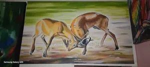 Kobs Wrestling Acrylic Painting