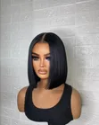 Human Bob Wig - Black - 1