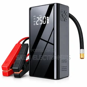 4-in-1 12V Car Jump Starter, Air Compressor, Power Bank, LED Flashlight