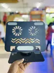 360° Rotating Carbon Steel Laptop Stand with Dual Cooling Fans - 2