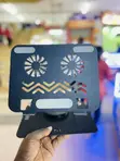 360° Rotating Carbon Steel Laptop Stand with Dual Cooling Fans - 3