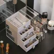 Lady's 4 Drawer Clear Acrylic Jewelry Box with Hanging Earring Holder - 2