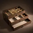 3-Layer Wooden Jewelry Box with Transparent Window - 4