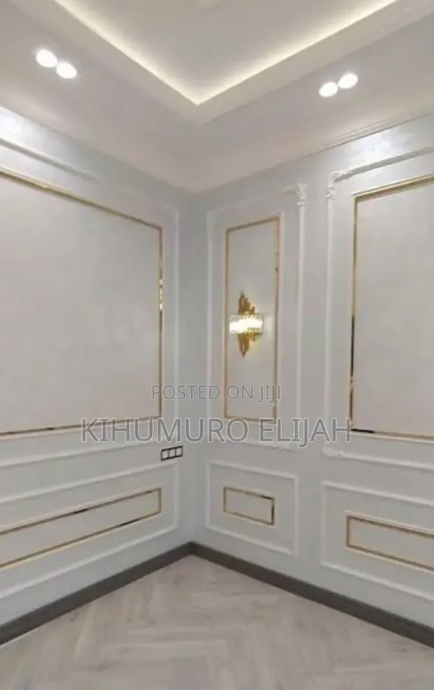 PVC Wall Molding Panels - Gold & White - 1