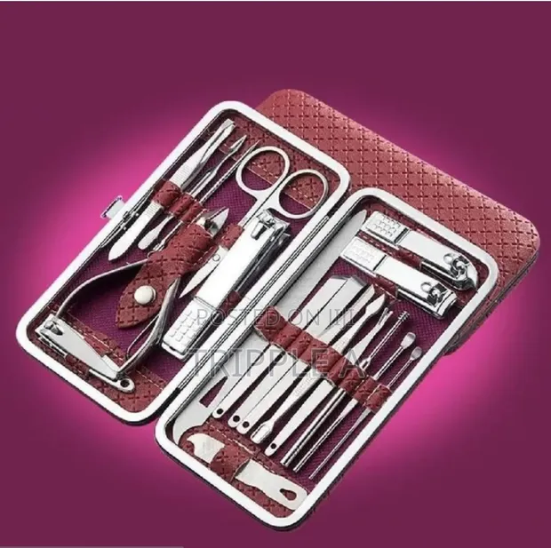 Leather Cased Manicure Pedicure Kit - 1