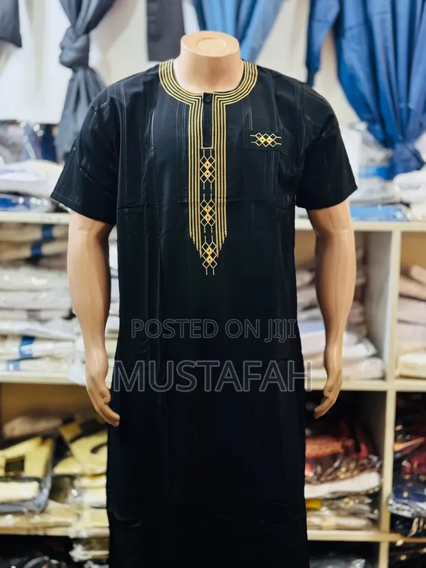 Simple Design Short Sleeve Kanzu - 1