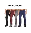 Pack of 4 Khaki Men's Trousers - Maroon, Grey, Black, Navy Blue - 4
