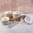 Leak-Resistant Food Storage Tiffin Set with Carry Bag - 4