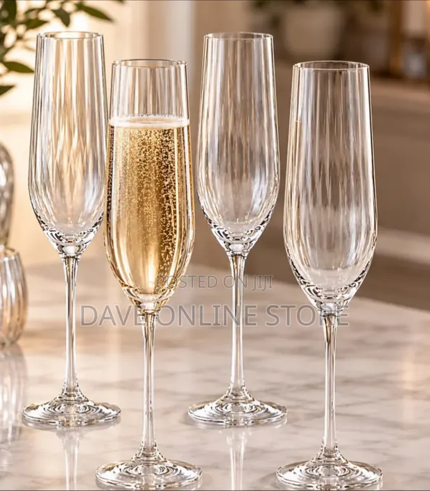 Crystal Champagne Flutes (Waterfall Edition) - 1