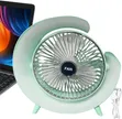 Rechargeable Table Fan with RGB Lights - 1