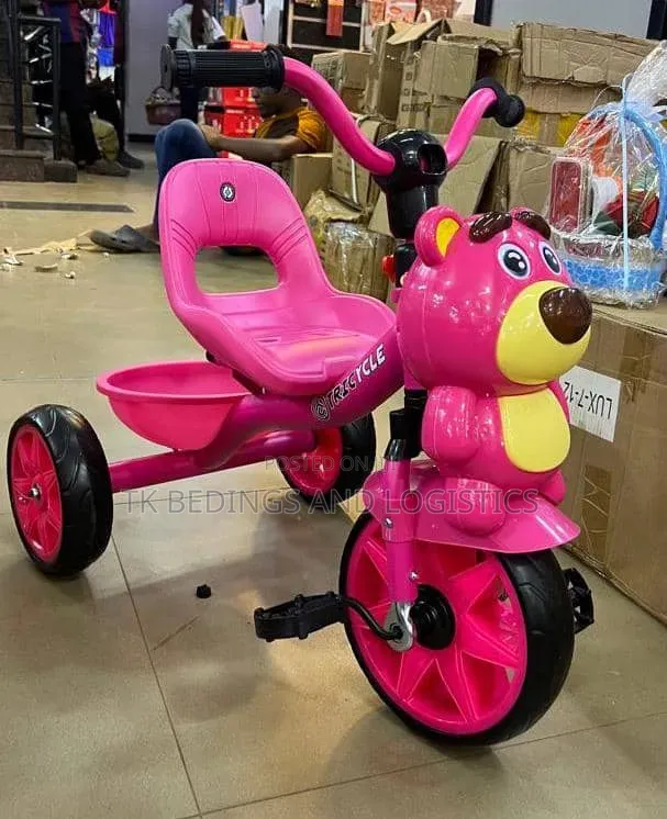 Pink Tricycle Bike with Carrier and Basket - 1