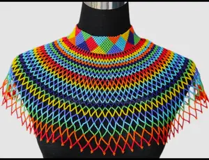 Multi-Coloured Small Bead Netted Necklace
