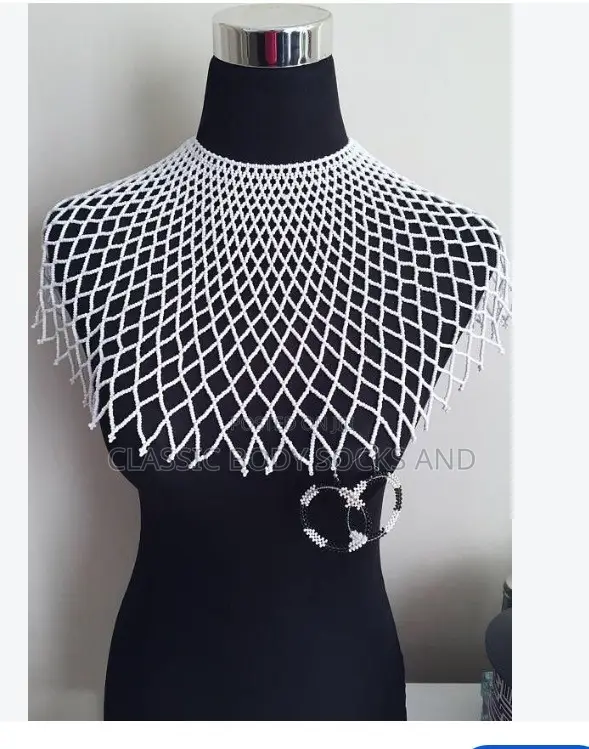 White Craft Small Bead Netted Necklace - 1