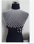 White Craft Small Bead Netted Necklace - 1