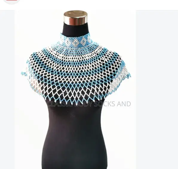 Blue Craft Small Bead Netted Necklace - 1