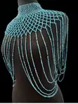 Blue Craft Small Bead Netted Necklace - 3