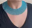 Blue Craft Small Bead Netted Necklace - 5