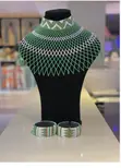 Green Craft Small Bead Netted Necklace - 3