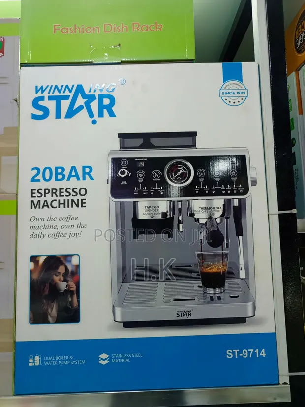 Winning Star Semi-Automatic Espresso Machine with Built-in Grinder - 1