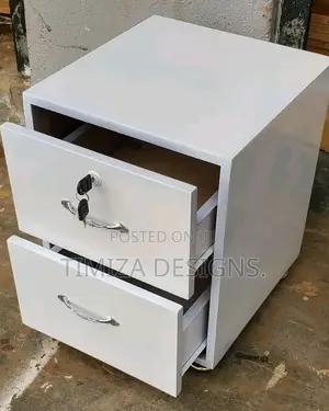 White Wooden Bedside Drawer with 2 Drawers