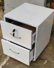 White Wooden Bedside Drawer with 2 Drawers - 2