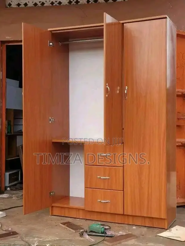 Wooden Cherry Lamination Wardrobe - 1